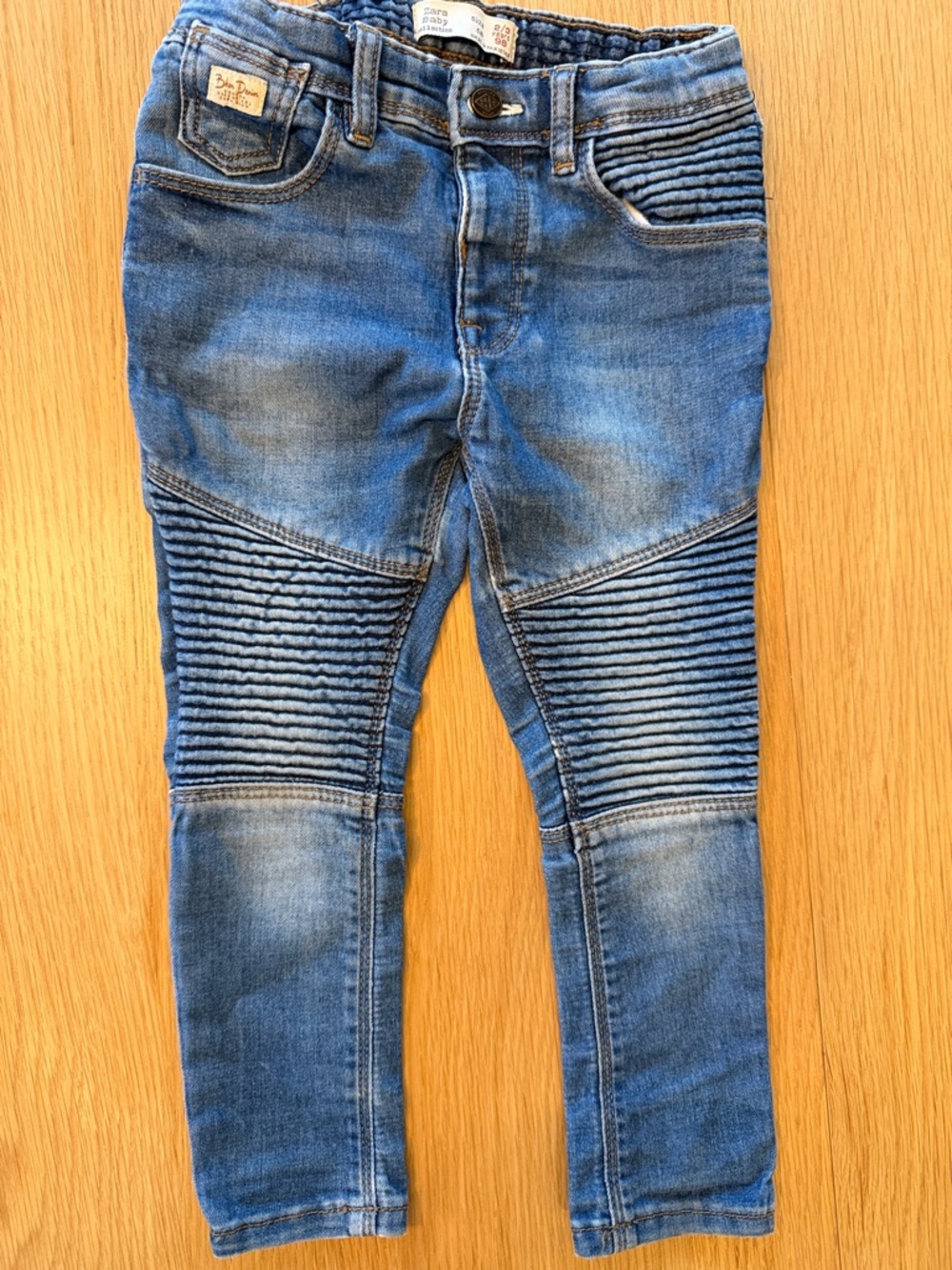 Zara Kids' Blue Ribbed Knee Moto Jeans2/3 T